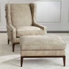 Home Furniture American style Velvet armchair vintage modern single seater armchair with ottoman single  cushion armchairs
