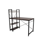 Home Office Space Saving Computer Desk Set with Book Shelf 4 Tier General Use  Laptop Desk Set with Metal Rack