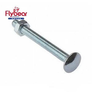 Hot forging bolt Customized M10 M16 good quality carriage bolt Round headed long neck 3/8*1&#39;&#39; bolts nuts/auto fastener