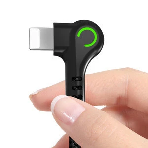 Hot Sale 2018 Nylon 90 degree Type Data Cable for Gaming for iPhone for Xiaomi