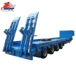 Hot sale 3 axis 4 axle 60 80 100 tons heavy duty gooseneck low loader low bed lowboy truck lowbed semi trailer