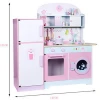 Hot Sale Children Wooden Pretend Play Cooking Toy Wooden pink Kitchen Play Sets Toy For Kids