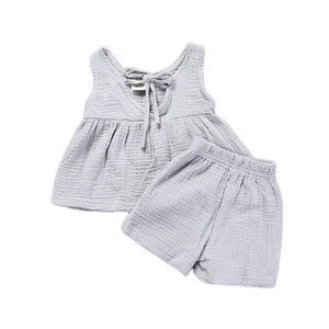 Hot Sale crepe fabric Baby Girl Shorts Outfits wholesale boutique children clothing