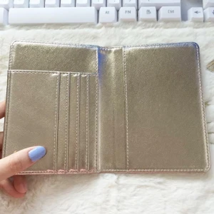 Hot Sale Fashion Gradient Wholesale Glittery Faux Leather Passport Wallet Holder