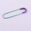 hot sale rainbow color 80mm metal U Shape brooch safety pin