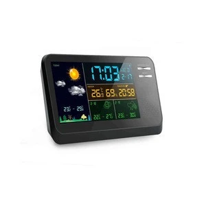 Hot Sale square desktop Smart alarm analog clock with led table calendar