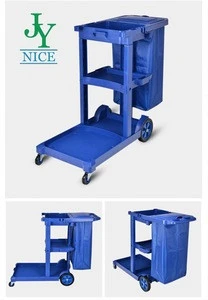 Hot Sale tavern plastic trolley with cleaning supplies Hotel Room Housekeeping Service Cleaning Cart