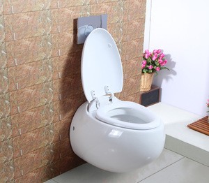 Hot sale wc sanitary wares egg shape wall mounted toilet