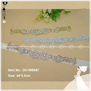 Hot sell new design hand sew on bridal sash wholesale DH-WB987