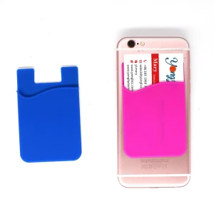 Hot Selling Custom Logo Silicone Stick on Cell Phone Wallet Card Holder