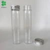 Hot selling plastic PET 110ml 3 oz test tube container bottle with flat base and aluminium lid, test tube packing container