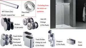 Hot stainless steel 304 sliding door accessories for shower room slding system
