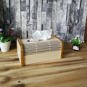 Household Living Room Office Hotel Rectangle Tissue Box Holder With Slide Out Bottom Panel