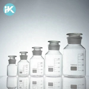 Huke LAB Chemical Boro3.3 Glass Reagent Bottle  Wide Mouth with Ground-in Glass Stopper