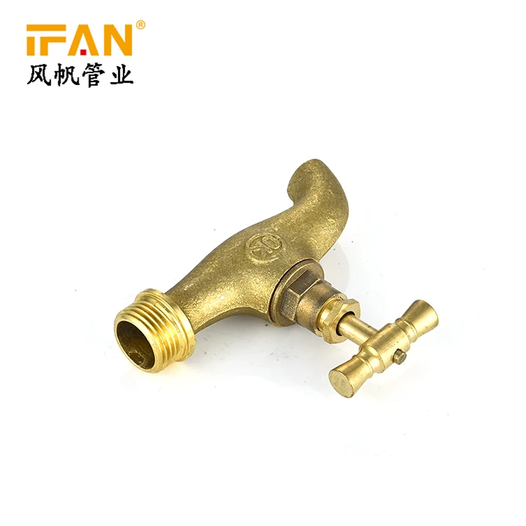 Ifan China factory T-Handle plumbing taps 1/2-3/4 size plastic tube pipe fitting faucet brass tap