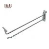 J&H Storefixture Chrome Plate Double Wire Retail Metal Slatwall Display Hanging Hooks with Price Tag Holder