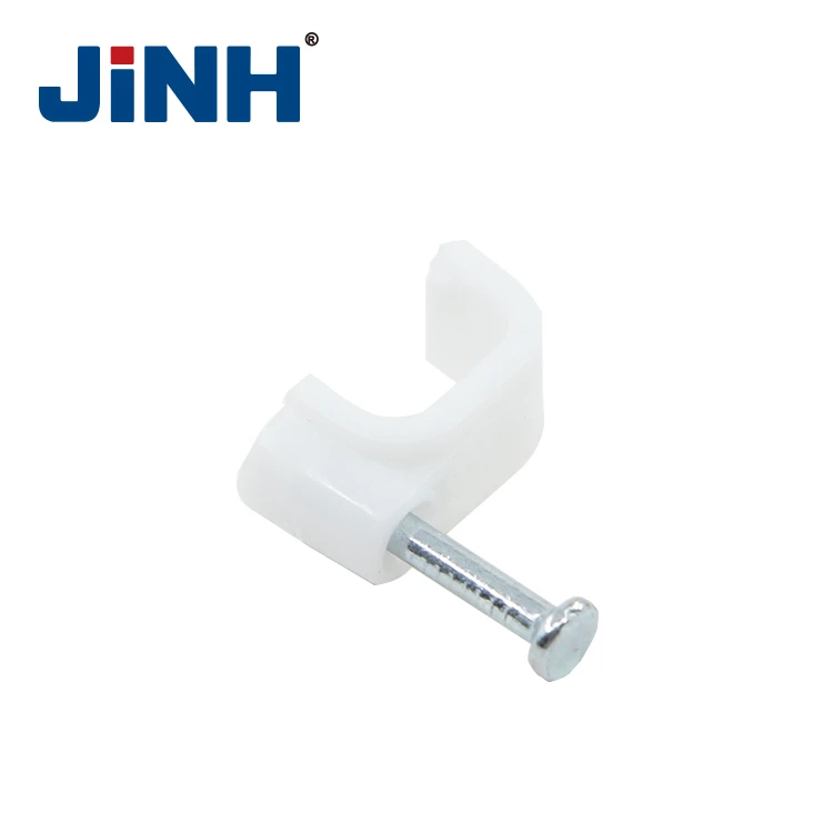 JINH Nails Cable Wire Clips Round/Square/Hook Type PE Material Electric Wire Nail Cable Clip