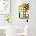 Key Holder Wood Key Rack wall mount magazine rack for Entryway