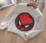 Kid cotton fleece cartoon pattern  custom printed  boy O-neck hoodies