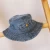 Import KS2717 Plain kids fashion bucket hat new 2020 children denim fisher hat from China