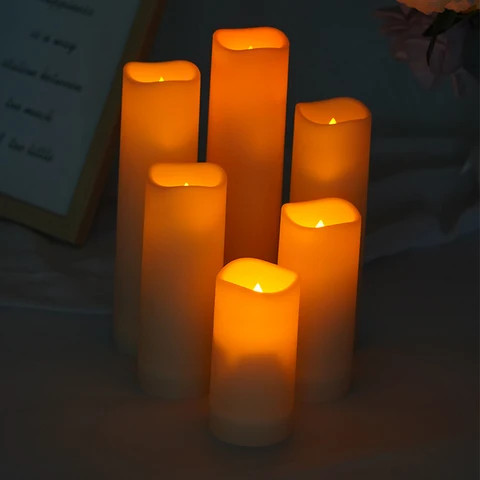 LED Pillar Candles Natural Wax Candles with LED Light Home Accessories Decoration Wedding Candles