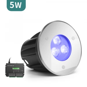 led underwater lights 5W DC24V RGB DMX512 Control Round Recessed Led Swimming Pool Embedded Underwater Lights