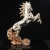 Import life size resin craft  office Home decoration sculptures gold animal statues horse design from China