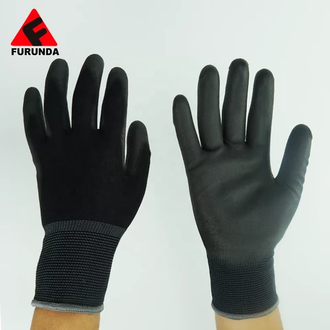 Light Weight Comfortable and Breathable13Guage Polyester PU Coating Gloves Working Gloves for Electronic