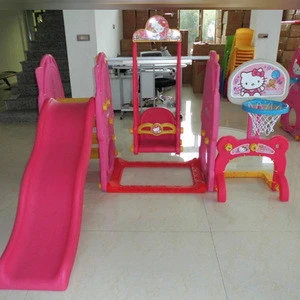 Linzhen plastic toys slide with swing