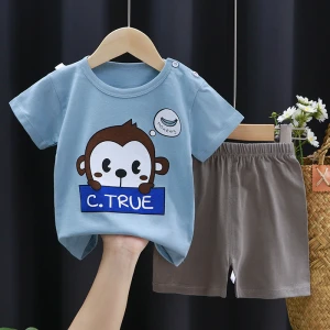Little Boys Summer Outfits Baby Playwear Crewneck Cotton Casual Short Sets kids summer Clothing Set kids clothing boys