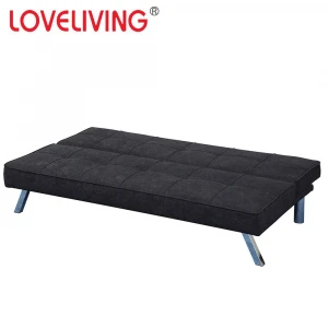 Living room furniture foldable futon sofa bed with metal frame and wooden frame