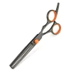 Lohar Orthopedic 6.0 Inch Hairdressing Shears Barber Cutting Kit Light Orange Screw Stainless Steel Handle Sharp Blunt Blade Tip