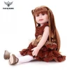 long hair dress up vinyl 18inch  baby doll for kids, hotsale stand up 45cm blond hair bady doll toy with clothing and hair
