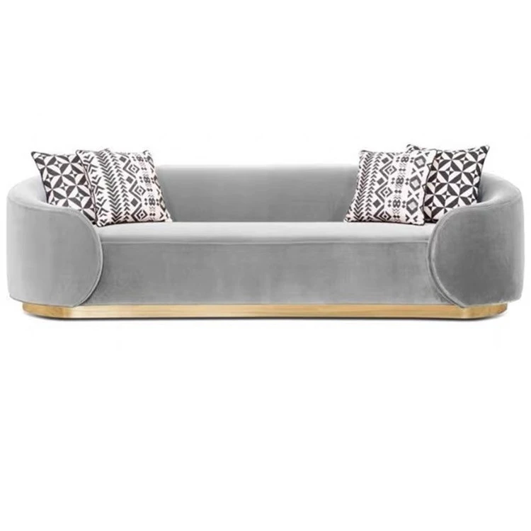 Low Back Modern Lounge Sofa, Living Room Velvet Fabric Sofa, Customized Velvet Sofa Furniture