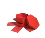 Low price hexagonal Surprise  Gift Flower Box with drawer for photo album wedding party