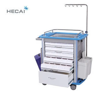 LS-850M Cheap price ABS plastic hospital medical emergency trolley