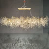 Luxury Modern Hanging Gold glass K9 Crystal Villa Wedding Large Stairway Luxury Gold Branch Crystal Chandelier