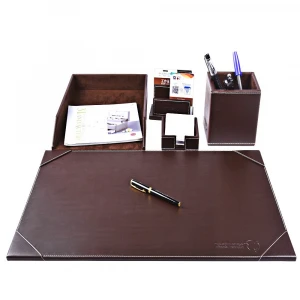 Luxury Personal Office Stationery Desk, Desk Organizer Leather