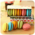 Macaron Color Erasers Set Cute Cake Rubber Eraser Kids Funny Stationery School Supplies