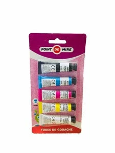 Manufactory 5 Color 10ML Non-Toxic Gouache Paint for Kids School Diy Stationery