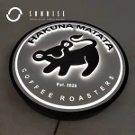 Manufacturer Custom Outdoor Advertising Round Led Light Box Logo Signs publicidad cajas de luz Store Shop caixa de luz