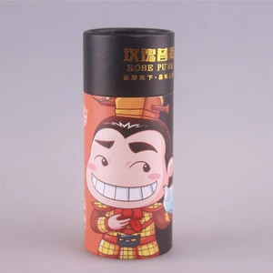 Matt lamination small recycled cylindrical paper box, Guangzhou factory sale 50/100g tea packing paper cylinder boxes