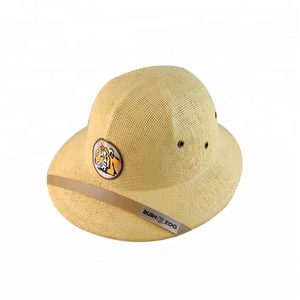 Men Women Hard Straw Hat Helmet Sunhat Safari Jungle Miners Cap Adjustable Size