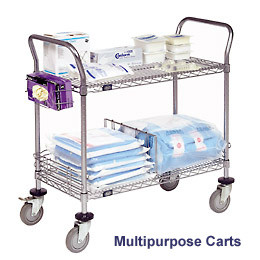 Metal chrome hospital trolley