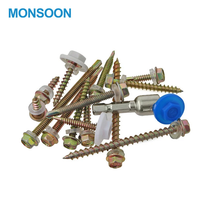 Metal Wood Zinc Concrete Stainless Steel Csk Hex Head Epdm Washers Roofing Screw Tek Self Drilling Tapping Screw