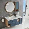 Modern Combo Wooden Bathroom Vanity Unite Wall Mounted LED Light Mirrored Bathroom Cabinets Set