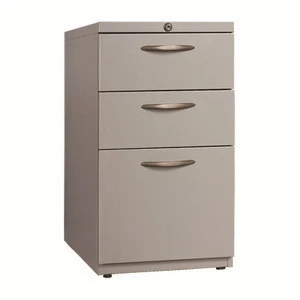 Modern design 3 drawer metal pedestal file cabinet with four casters and interlock System