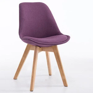 Modern Design Fabric Cloth  chair Solid wood legs dining chair