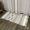 Modern Flat Woven Cotton Linen Throw Rug Printed Accent Rugs