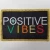 Import Motivational Emblem &quot;Positive Vibes&quot; Colorful Patch with Metallic Gold Thread, Iron-on Embroidered Patch; Size 3&quot;x2&quot; from USA